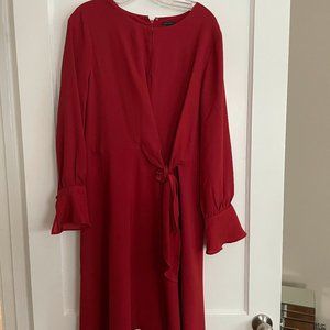 Rust Ann Taylor Dress with flutter sleeve
